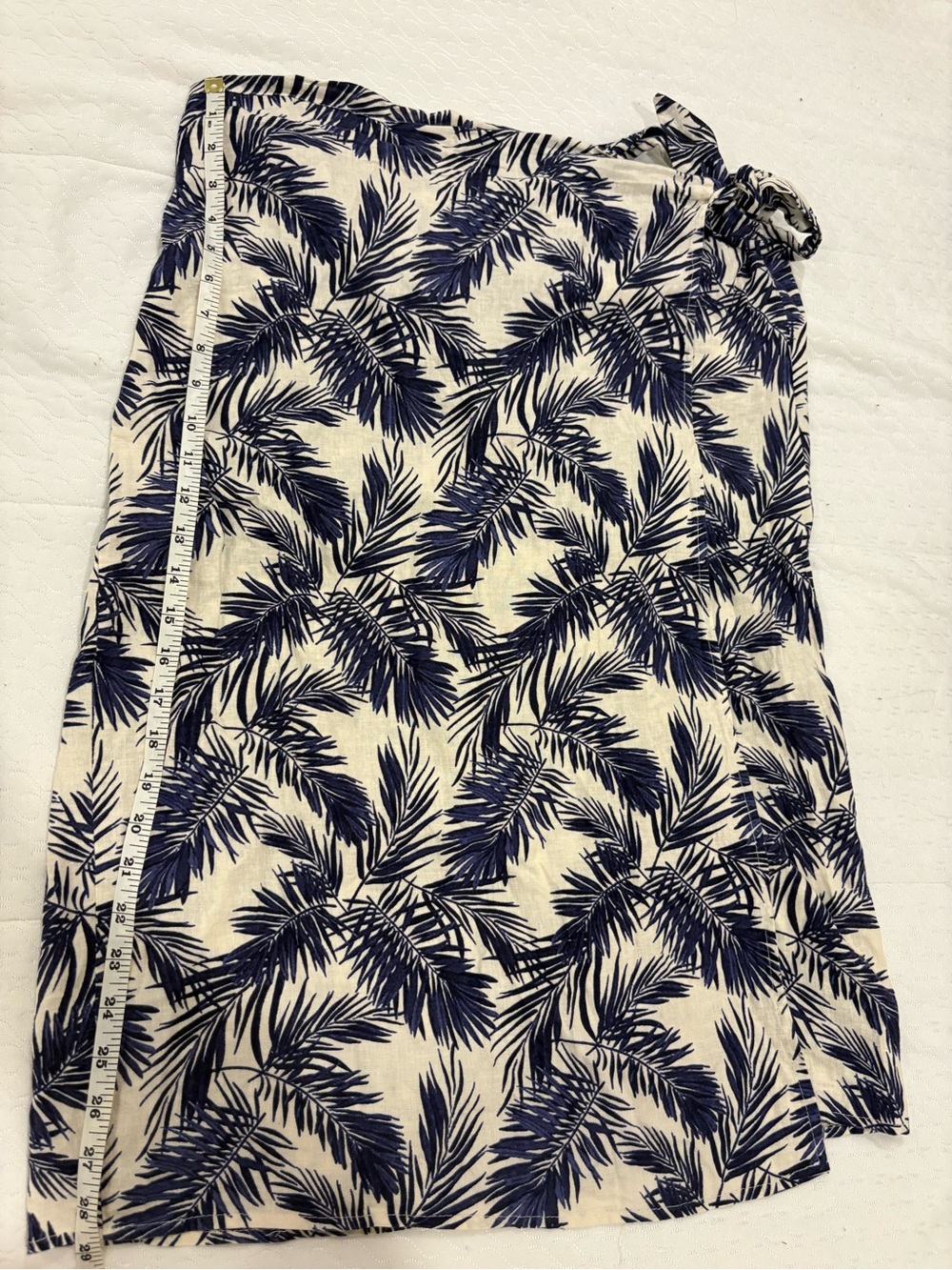Panama Jack Navy Palm-Print Asymmetrical Skirt - Picture 4 of 4
